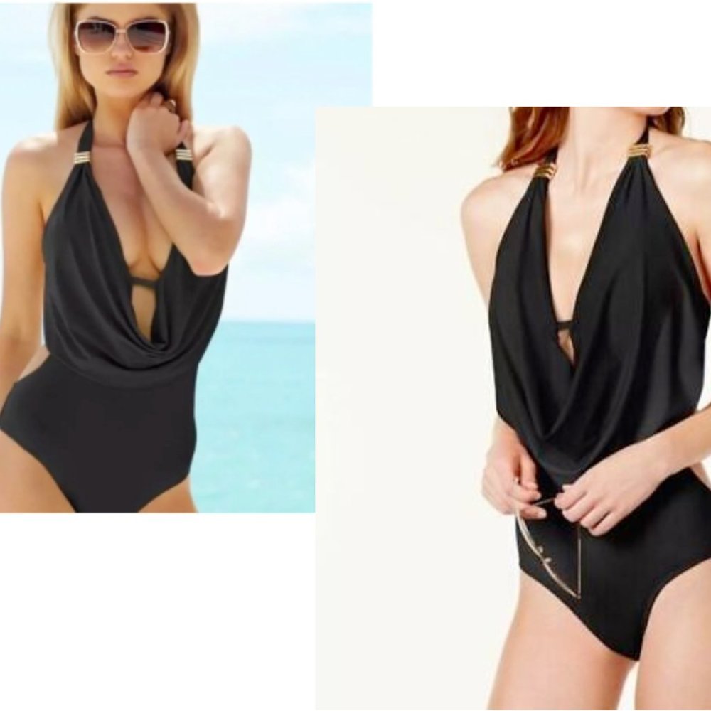 Bar III Cowl Neck Swim Suit Size Large